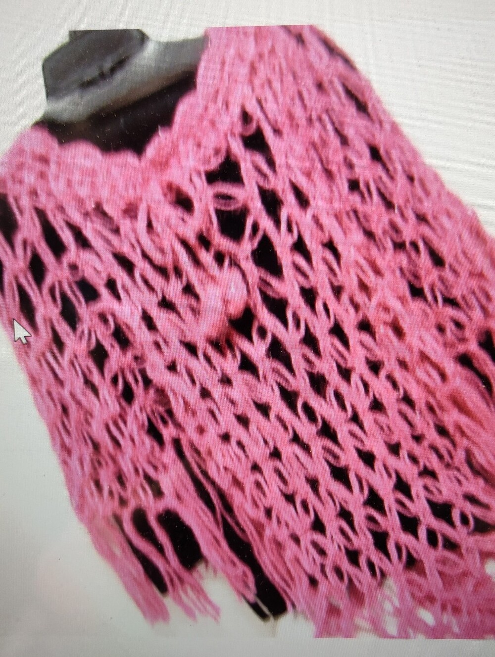 Hand Made Hot Pink Crocheted Poncho